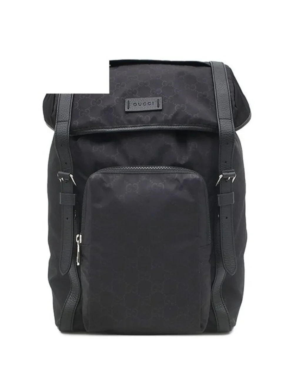 Gucci Backpack GG Nylon Guccissima Black Silver